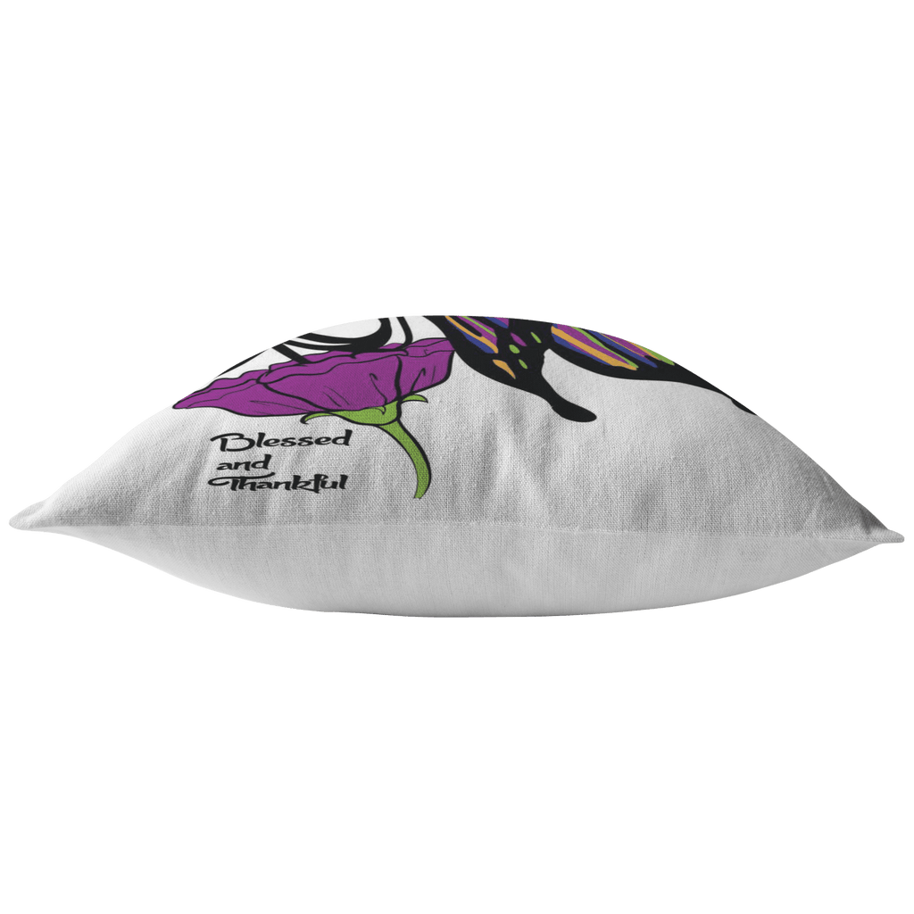 Blessed & Thankful Soft Decorative Pillow - The Humble Butterfly