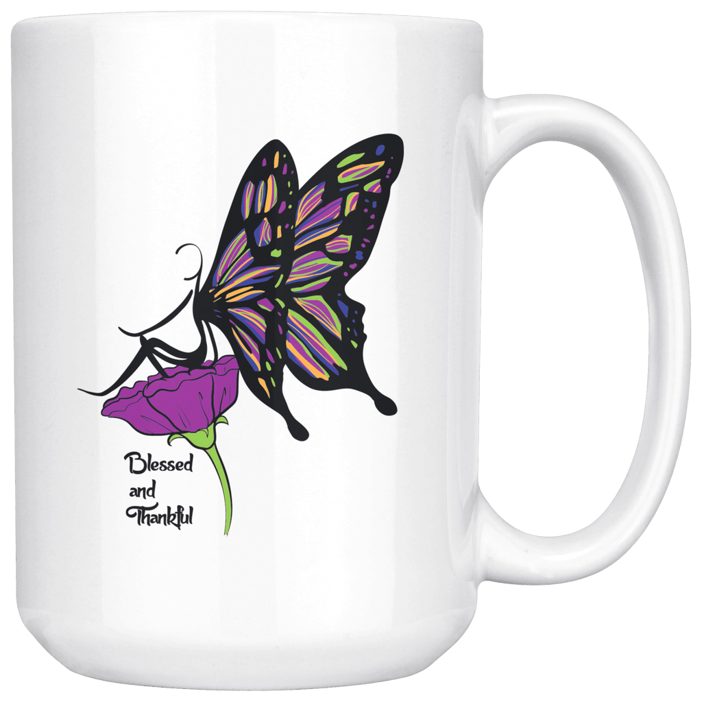 <h1>Blessed & Thankful Butterfly Mug - 15oz</h1>
