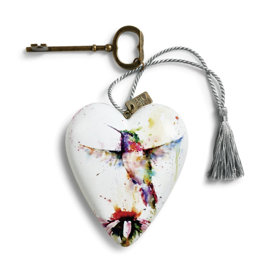 <h1>Hummingbird Art Heart with Key Easel</h1>