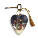 O Holy Night Nativity Art Heart with Key Easel - The Humble Butterfly
