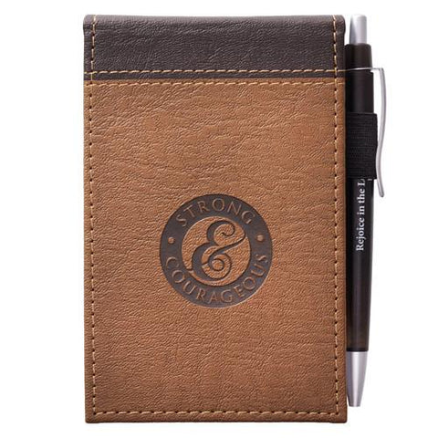 Strong & Courageous Luxleather Zippered Journal