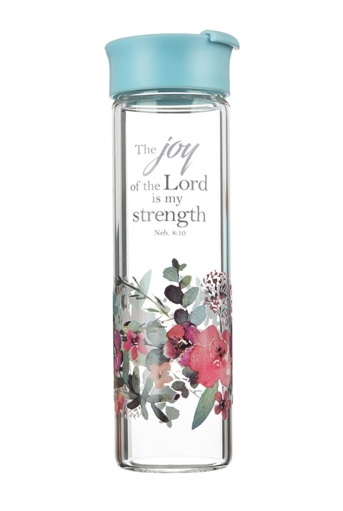 Joy of the Lord Glass Water Bottle - 20 oz - The Humble Butterfly