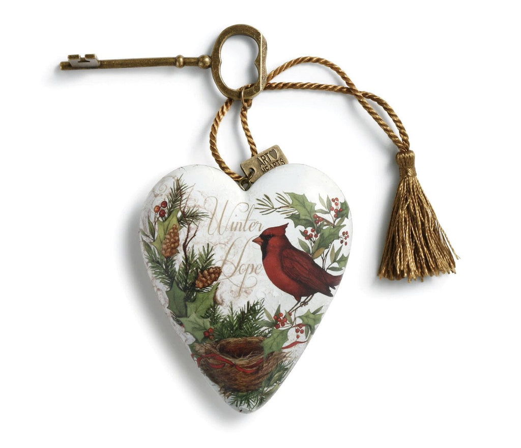 Winter Hope Art Heart with Key Easel - The Humble Butterfly